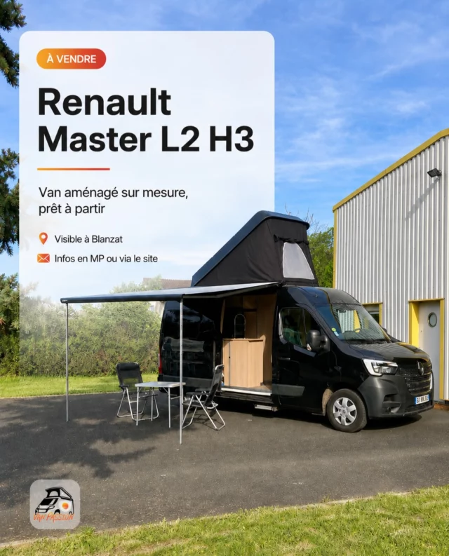 Vous rêvez d’un van déjà aménagé, pensé dans les moindres détails, sans attendre des mois de travaux ?
SAM est désormais disponible à la vente 🚐

Ce Renault Master L2H3 de 2021, boîte automatique, affiche seulement 9 800 km et a été entièrement aménagé sur mesure par Van Passion pour offrir confort, autonomie et liberté sur la route.
 
À bord, tout est déjà prêt pour partir : ✨ 3 couchages 
✨ Cuisine équipée avec grand réfrigérateur ✨ Douche intérieure, extérieure & toilettes sèches ✨ Toit relevable 
✨ Chauffage & purificateur d’eau ultraviolets ✨ Panneaux solaires & batterie lithium rechargeable en roulant ou 220 V ✨ Antenne wifi & prise 220 V pour rester connecté et télétravailler ✨ Rangements et accessoires de voyage

SAM, c’est un van clé en main, conçu avec soin, pour prendre la route dès maintenant en complète autonomie, le temps d’un week-end, d’un long voyage ou de quelques jours de télétravail en pleine liberté.

📍 Visible à Blanzat, près de Clermont-Ferrand 📩 Infos en message privé ou via notre site
🔗van-passion.fr

Vous connaissez quelqu’un qui recherche un van aménagé déjà prêt à partir ? Partagez-lui cette publication 🤝

#renaultmaster #van #vanlife #auvergne
